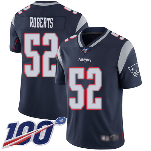 New England Patriots Football 52 100th Limited Navy Blue Men Elandon Roberts Home NFL Jersey